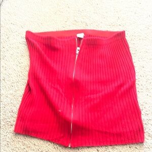 Urban Outfitters Red Ribbed Pencil Tank Top